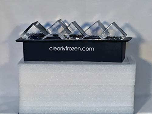ClearlyFrozen High Capacity (10 x 2 inch) Home Clear Ice Cube Tray/Ice Cube Maker